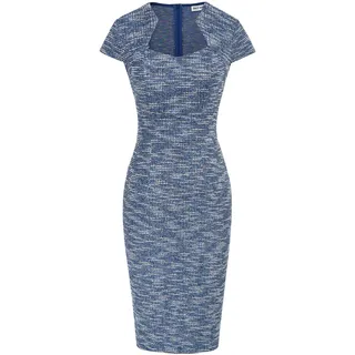 Grace Karin Damen 50er Jahre Sexy Bodycon Kleid Flügelärmel Bleistiftkleid, Blau (strukturiert), Mittel