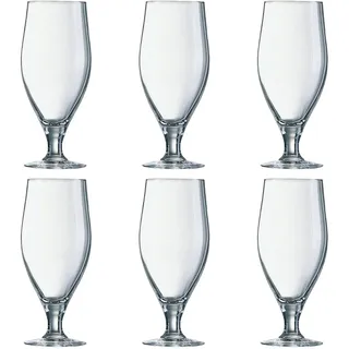 Arcoroc ARC 07132 Cervoise Biertulpe, Bierglas, 380ml, Glas, transparent, 6 Stück