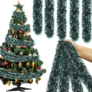 Tannengirlande,Jusduit Weihnachtsgirlande Tannengirlande 10m Girlande Weihnachten Türkranz Grün Girlanden Deko Weihnachten Outdoor Weihnachtsdeko Für WeihnachtenDeko Treppe Tür Tanne Wand Wohnzimmer