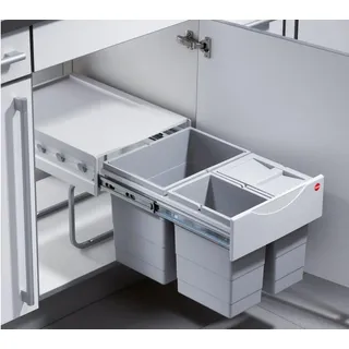 Hailo Tandem Mülleimer Küche Einbau 40cm Schrank Trennsystem 3 Fächer Bioeimer