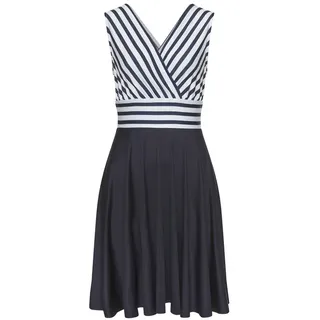 LASCANA Sommerkleid Gestreift Weiß/Navy 38