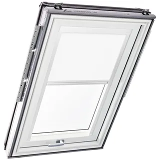 Original Roto Rollo Exclusiv ZRE für Roto Dachfenster - Führungsschiene Weiß - Manuelle Bedienung - Tageslichtrollo für Baureihe Designo R6/R8 i8 und Classic 64/84 - Größe 074/078 | 07/07 - Farbe Weiß