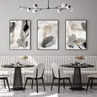 Moderne Boho Deko Bilder Aesthetic Pflanze Bilder,Natürliche Landschaft Strand, Abstrakt Kunst Wandbilder Bohemian Poster Set,Ohne Rahmen (50x70cm-3Pcs,Poster-16)
