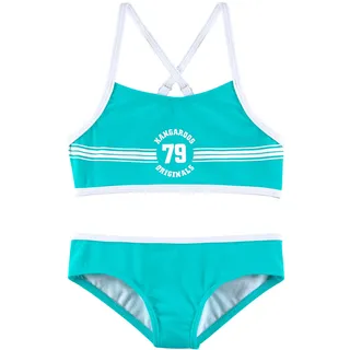 KangaROOS Bustier-Bikini "Sporty" mit sportlichem Frontdruck, türkis
