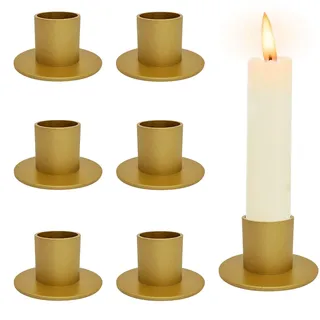 6 Stück Gold Kerzenständer,Retro Candlelight Dinner Kerzenhalter, für Wohn,Esszimmer und Schlafzimmerdekoration Kamindekoration (6 St Gold)
