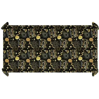 Fiestas Guirca Happy New Year Tischdecke 137 cm x 274 cm Schwarz/Gold