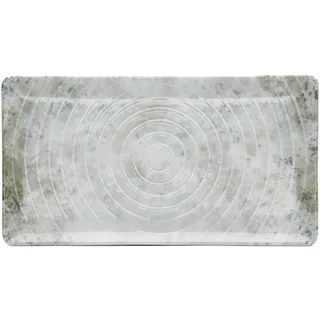 Servierplatte VAN WELL "Platte Korfu, rechteckig, 6 Stück", grau, B:13cm H:1,5cm L:24cm, Porzellan, Servierplatten, Servierplatte, spülmaschinen- und mikrowellengeeignet
