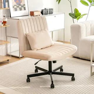 Bürostuhl modern, höhenverstellbar, ohne Armlehne, leise Rollen, Polster, Stoff