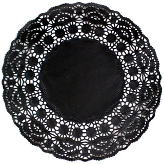García de Pou 250 Stück – runde Spitze, durchbrochen, 40 g/m2, 19 cm, Schwarz