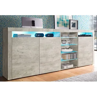 borchardt Möbel Highboard 200 x 89 x 35 cm grau