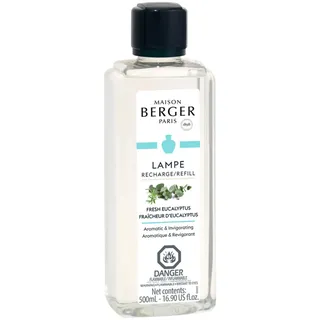 Maison Berger – Nachfüllung Frischer Eukalyptus 500 ml für Lampe Berger – 2-in-1 geruchsneutralisierendes Raumduft-Öl – Eukalyptus, Zedernholz