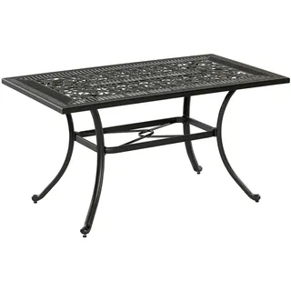 Merxx Gartentisch 140 x 80 x 73 cm Schwarz