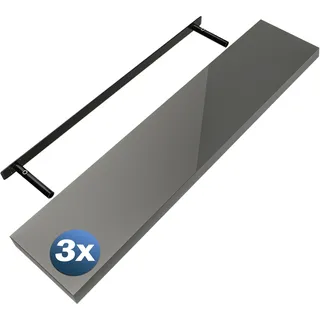 CASARIA Wandregal 110 x 0 x 0 cm Hochglanz Grau