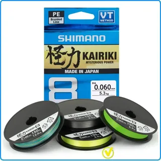 Shimano Kairiki 8, 300 Meter gelb, geflochtene Angelschnur, 59WPLA68R3