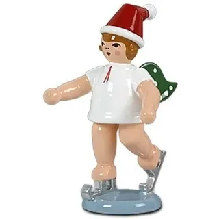 Engelfigur Weihnachtsengel mit Schlittschuh stehend ohne Krone Höhe ca 6 cm NEU