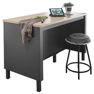 Mid.you Kücheninsel , Anthrazit, Sonoma Eiche , Holzwerkstoff , 138x90x75 cm , Küchen, Küchenzeilen & Küchenblöcke, Küchenzeilen