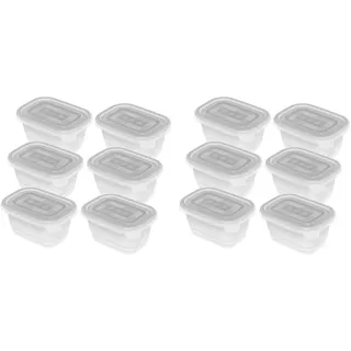 Rotho Freeze 6er-Set Gefrierboxen 0,25l mit Deckel, Kunststoff (PP) BPA-frei, transparent, 6 x 0,25l (11,2 x 7,8 x 13,2 cm) (Packung mit 2)