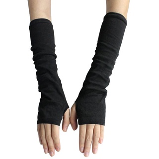 FSSTUD Winter Warm Fingerlose Handschuhe Armstulpen Strick Lang Pulswärmer Handwärmer Stulpen Schwarz