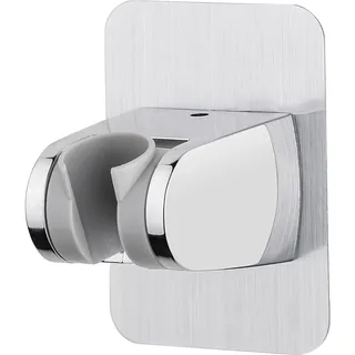 IBERGRIF M20405, Duschkopfhalterung Ohne Bohren 3M Kleber - Duschhalterung Verstellbar (45°), Handbrause Halterung Universal, Handbrause, Brausehalter Wandmontage, Chrom, Silber