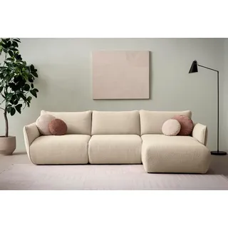 DOMO collection DOMO. collection Ecksofa Minas, Modulsofa in L-Form mit Taschenfederkern und attraktiver Biese-Naht, Sofa, Polsterecke, Eckcouch 276 x 168 x 79 cm (BxTxH), beige
