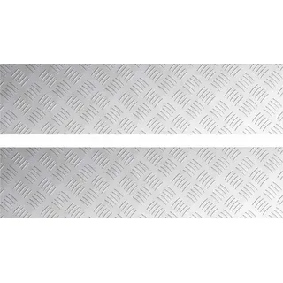 vidaXL Treppe Tritt 2 Stk. 80 x 20 cm Silber Aluminium Rechteckig - Silber