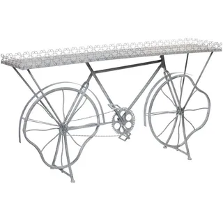 Wanderlust Konsolenstisch Fahrrad aus Metall 177x41x92 cm Grau , 177.17x92.71x41.28 cm , Wohnzimmer, Wohnzimmertische, Konsolentische