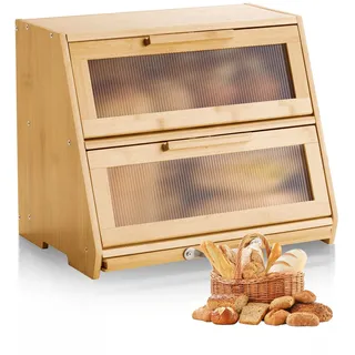 Vevor Doppellagiger Brotkasten Holz Natur