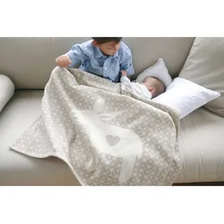 David Fussenegger Baby- und Kinderdecke Lena Esel Natur 100x150cm 100% GOTS zertifizierte KBA Baumwolle 6556/80 Personalisiert mit Namen/Personalisiert
