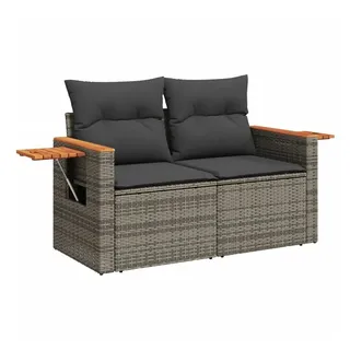 vidaXL Gartensofa 2-Sitzer 1 Teile  Grau