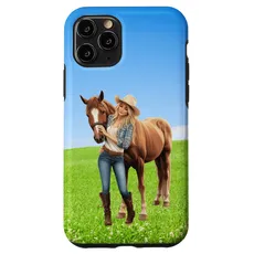 Hülle für iPhone 11 Pro Pferd Mädchen Pferd Reitpony Aquarell Pferde