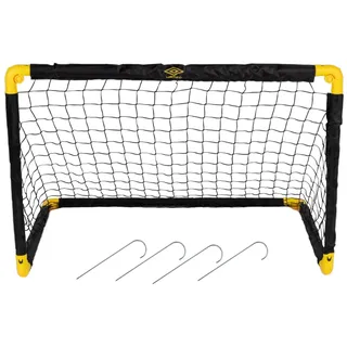 Umbro Fußballtor - Fussballtor 90 x 59 x 61 cm - Faltbares fußball Tor - Fussballtore für Garten Kinder und Erwachsene - Fussball Trainingszubehör für Innen und Außen - Metall - Schwarz/Gelb