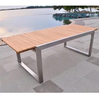 Esstisch Baitone Teakholz & Edelstahl - Tischplatte: 140 x 80 cm