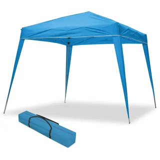 wasabi Faltpavillon, 3 x 3 m, kompakt, blau, wasserdicht, inklusive Wind- und Heringe, Stahlgestell, Gartenpavillon, Strandpavillon, Camping, Partys, Hof, Terrasse