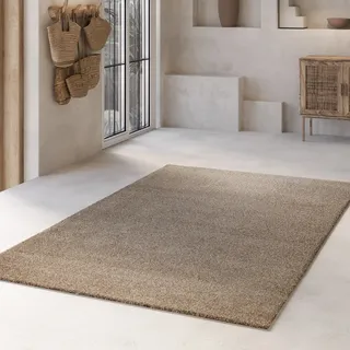 WECON HOME Nova Hochflorteppich 120 x 170 cm Sand Beige