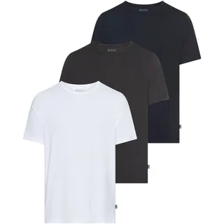 T-Shirt BOSS "TShirt RN 3P Natura", Herren, Gr. L, open miscellaneous 971, Jersey, Obermaterial: 95% Viskose, 5% Elasthan, schmal, Rundhals, eingesetzt eingefasste Kante, Shirts T-Shirt, einfarbiges T-Shirt mit Markenlabel