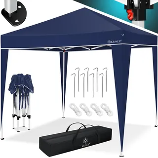KESSER® Pavillon 3x3m | wasserdicht | inkl. Tragetasche mit Rollen| Pop-Up Klicksystem | UV-Schutz 50+ | Faltpavillon | Gartenzelt | Partyzelt | Metall-Verstrebungen - Blau