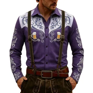 Trachtenhemd Herren Trachten Trachtenhemd Slim Fit Trachtenhemden Oktoberfest Kariert Herrenhemden Modern Stehkragen Hemd Herren Langarm Kariertes Mit Knöpfe Oktoberfesthemd Tracht Karohemd