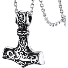 FaithHeart 925 Silber Thors Hammer Anhänger für Damen Herren Viking Mjölnir Halskette mit Keltischer Knot Symbol mit Geschenkebox für Geburtstag Weihnachten