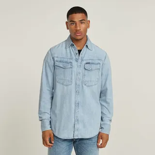 G-Star Slim Fit Jeanshemd Silber M