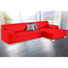 DOMO collection Ecksofa »Amando L-Form«, wahlweise mit Bettfunktion, rot