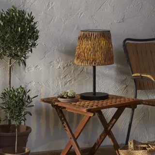 Solar-Tischleuchte Cesta Wasserhyazinthe Dämmerung 48cm - Schwarz, Braun