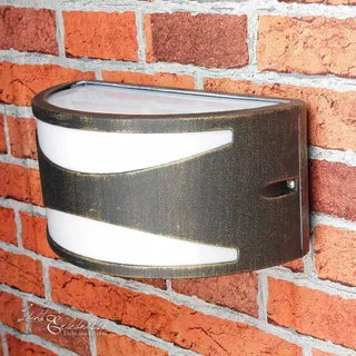Wandlampe Up-Down Außenleuchte Modern Schwarz Gold IP44 Terrasse Balkon