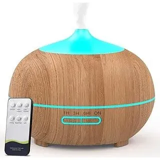 500ML Aroma Diffuser für Ätherische Öle, Aromatherapie Öle Diffusor mit Fernbedienung, 4 Timer, 7 Farben, 2 Sprühbilder, BPA Free Ultraschall Luftbefeuchter Schlafzimmer, Büro, Spa