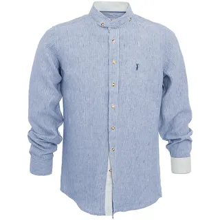 Almsach Langarmhemd "Stehkragenhemd 901LI-LA", blau