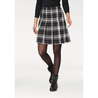 Aniston CASUAL Faltenrock mit Zierreißverschluss im Vorderteil, schwarz-weiß