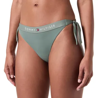 Tommy Hilfiger Damen Bikinihose Seitliche Schnürung Side Tie Cheeky Bikini Sport, Mehrfarbig (Stonewash Green), M