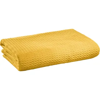 Erwin Müller Sommerdecke, Baumwolldecke Curry Größe 100x150 cm - luftig-leicht, weiche Qualität, sehr angenehm - 100% Baumwolle