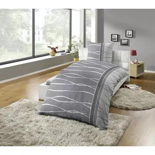 Bettwäsche KINZLER "Mikrofaser Fleece", welle, B/L: 135cm x 200cm, 1 Stk., 1 Stk., Polyester, B/L: 80cm x 80cm, 2 tlg., Polyester, Obermaterial: 100% Polyester, Bettwäsche, Bettwäsche, besonders weich, verschiedene Designs