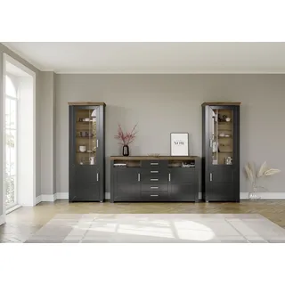 Set One by Musterring Wohnwand »York« Set, 3 Stk. tlg., grau