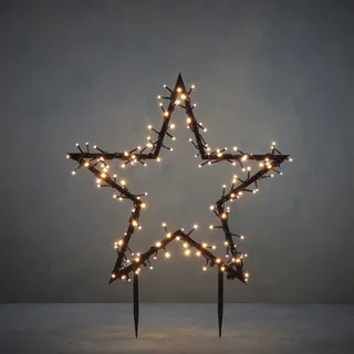 Luca Lighting LED-Gartenstecker Stern 150 LED warmweiß 73 cm schwarz - Schwarz